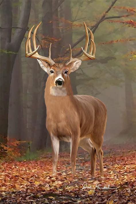 Perfect Ten Whitetail Deer Buck Painting By Dale Kunkel