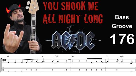 You Shook Me All Night Long Acdc How To Play Bass Groove Cover