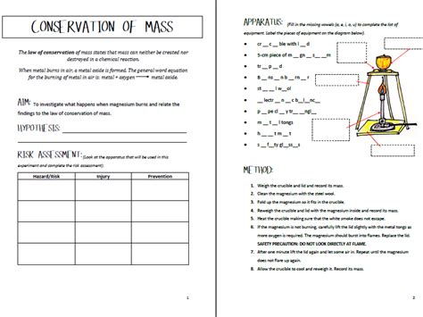 Antoine lavoisier was one of the first scientists to state the law of conservation of mass. 31 Conservation Of Mass Worksheet - Worksheet Project List