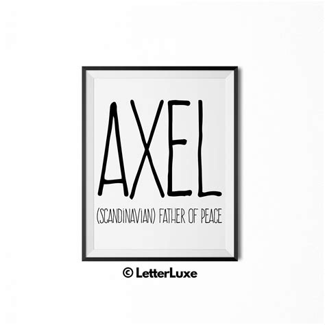 Axel Aksel Name Meaning Art Axel Printable Baby Shower T Nursery