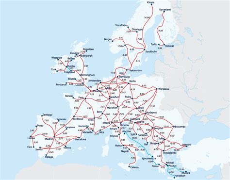 European Railway Map Zug Karte Interrail Karte Road Trip Karte