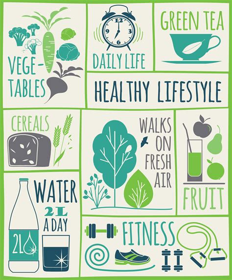 Healthy Lifestyle Icons Set 301535 Vector Art At Vecteezy