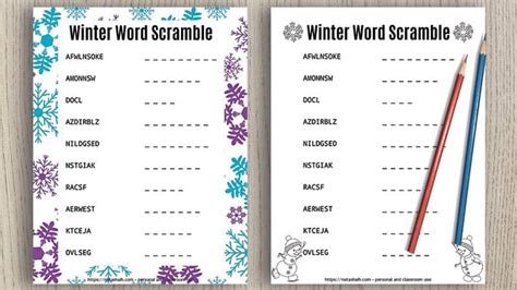 Winter Word Scramble The Artisan Life