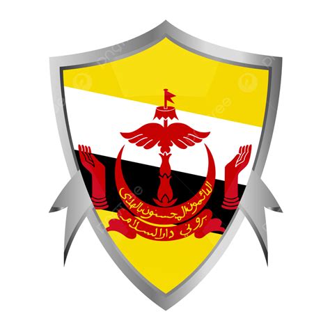 Brunei Flag In Silver Shield World Cup 2022 Brunei Flag Brunei Day