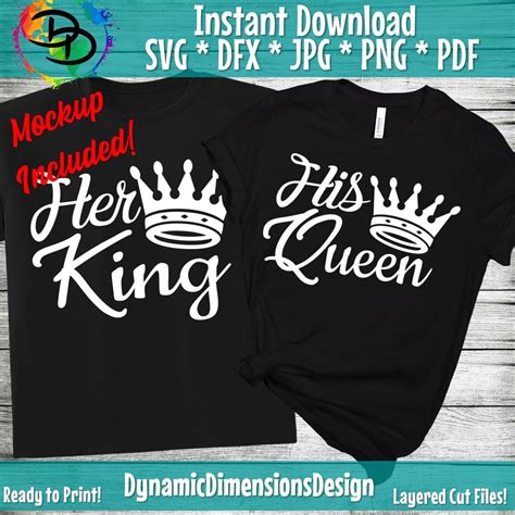 His Queen Her King Svg King And Queen Svg Couple Svg Shirt Husband