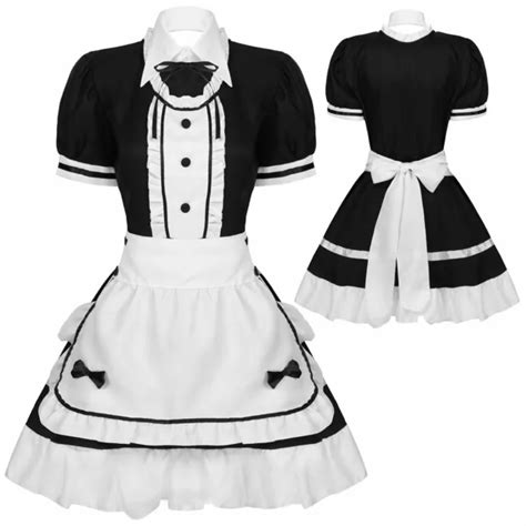 Womens French Maid Dress Cosplay Outfit Halloween Costume Babydoll