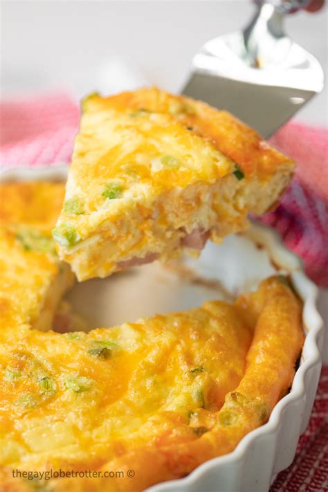 Crustless Ham And Cheese Quiche 5 Ingredients The Gay Globetrotter