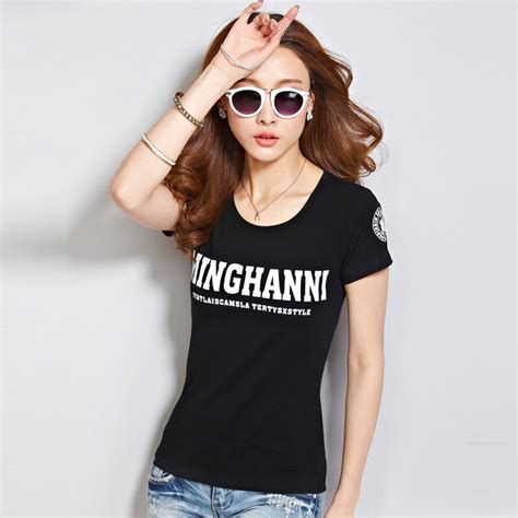 Atoful Women T Shirts Cotton Issues Letters Printed Women Comfortable
