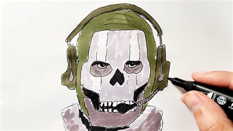 How To Draw Ghost From Call Of Duty Mw2 Youtube