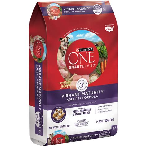 The food has a somewhat high amount of carbs, compared to its protein and fat with excellent meat and fat quality. Purina ONE Senior Dry Dog Food; SmartBlend Vibrant ...