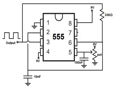 Electronic 555 Timer As A Voltage Controlled Oscillator Duty Cycle