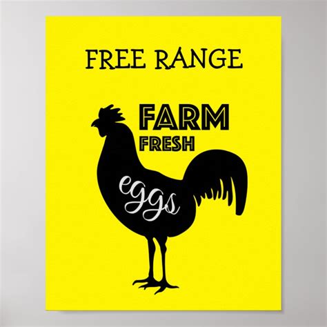 Free Range Farm Fresh Eggs Poster Zazzle