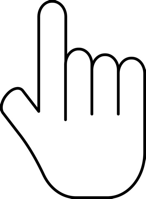One Finger Up Hand Black Outline Icon 24158491 Vector Art At Vecteezy