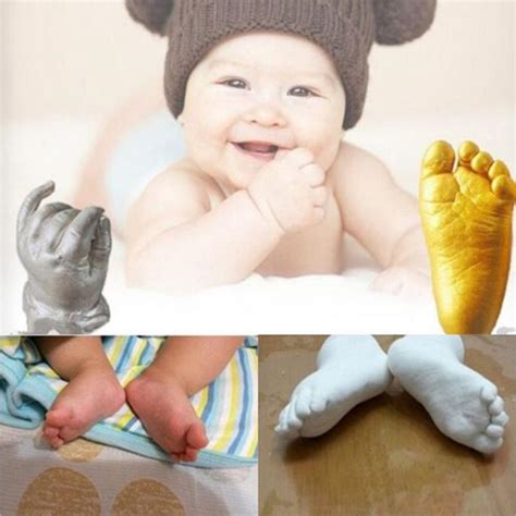 Baby 3d Hand Foot Print Mold Powder Plaster Casting Kit Handprint