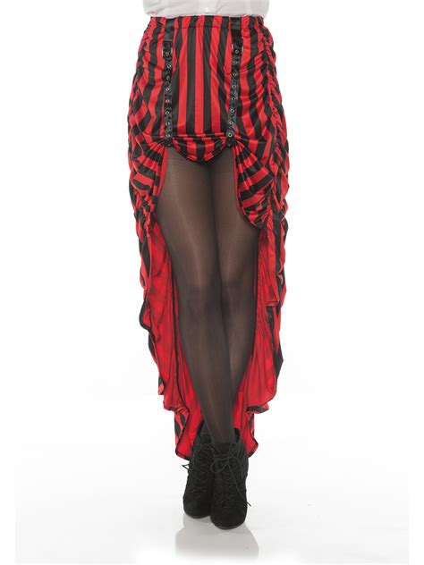 Underwraps Womens Red And Black Striped Steampunk Costume Skirt Small