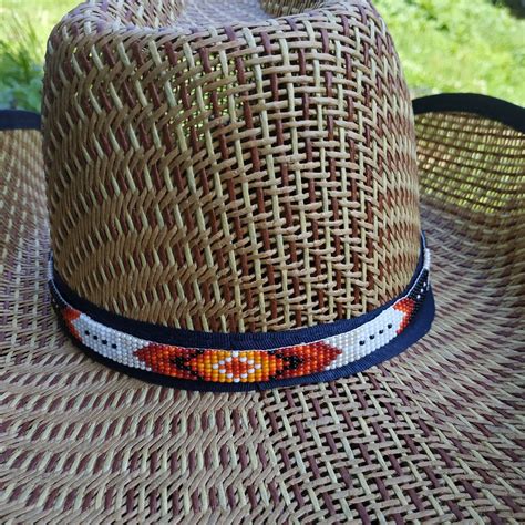 Hat Bands For Western Hats Beaded Ribbon For A Hat Hat Band Etsy