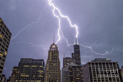 Willis Tower Lightning Strike Photograph By Steven K Sembach