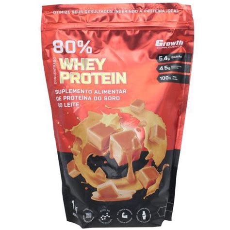 Whey Protein Concentrado Growth 1kg Proteina Sabor Caramelo Submarino