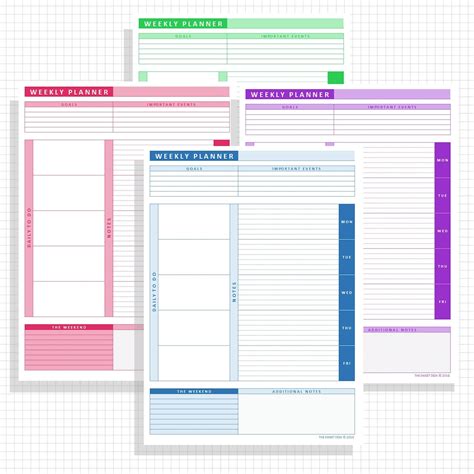 Printable Excel Weekly Planner Template Editable Planner With A Weekly