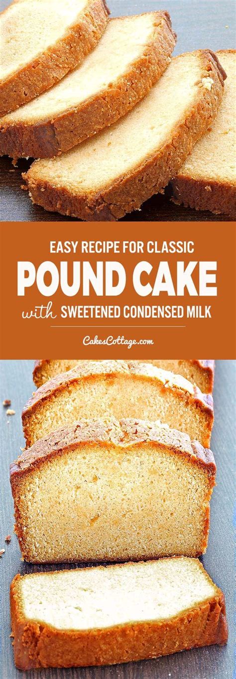 A can of condensed milk and just four other ingredients is all you need to make this classic filipino dessert, often served at parties and the condensed milk here is evaporated until it's really rich and almost caramelised. classic pound cake with condensed milk in 2020 | Condensed ...