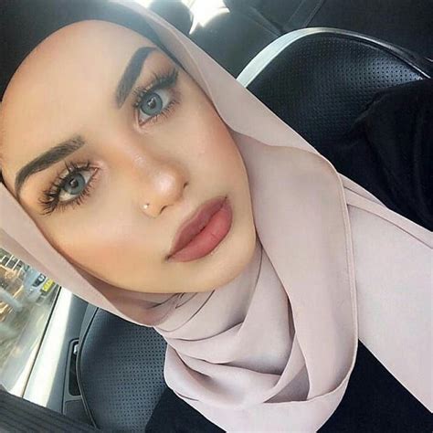 image may contain 1 person selfie and closeup hijab makeup girls with nose piercing hijabi
