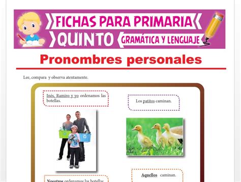 Ficha De Los Pronombres Personales Para Cuarto Grado De Primaria Porn