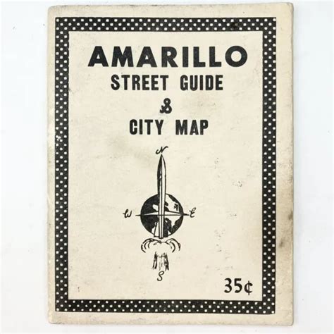 City Of Amarillo Texas City Map Street Guide Booklet Rocket Age 1960s