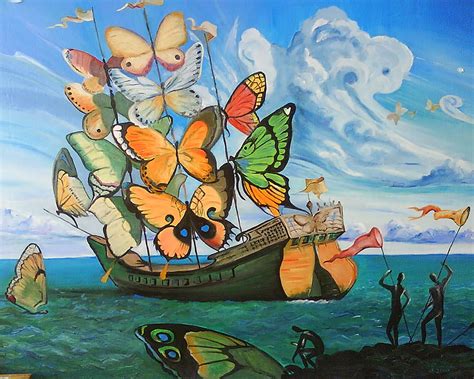Barco De Mariposas Salvador Dalí Cartel De Pared Impresión Etsy