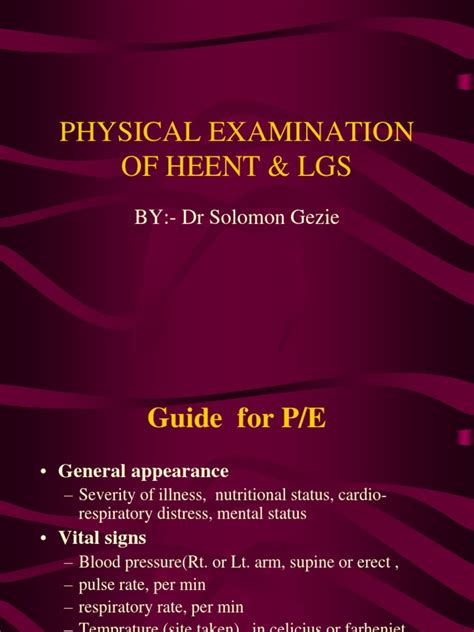 Physical Examination Of Heent And Lgs Pdf Human Nose Thyroid
