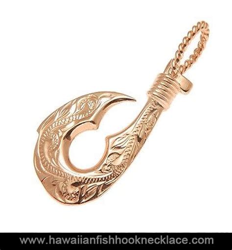 14k Gold Hawaiian Hook Necklace Hawaiian Fish Hook Necklace