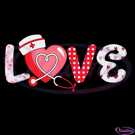 Love Stethoscope Nurse Life Svg Digital File Nurse Valentine Svg