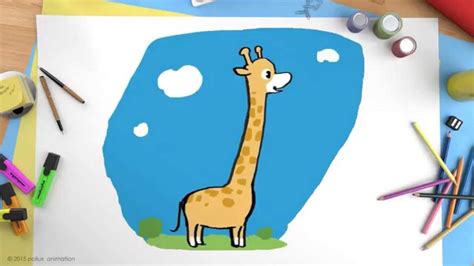 J'aime beaucoup cette girafe car elle est facile à dessiner et de plus on peut être très créatif dans la réalisation des petites ou grandes taches sur son corps. Comment apprendre à dessiner une girafe aux enfants. #comptine #comptines #enfant #dessi ...