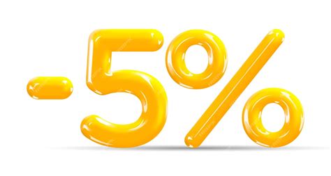 Premium Vector 5 Percent Off Discount Creative Composition Of Golden