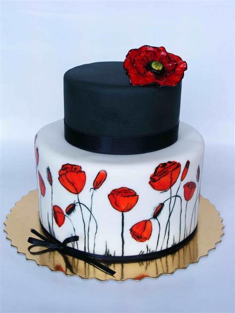 Elegant Cakes Poppy Cake Elegant Cakes Painted Cakes