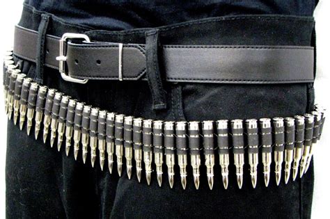 m16 223 bullet belt full silver w x link