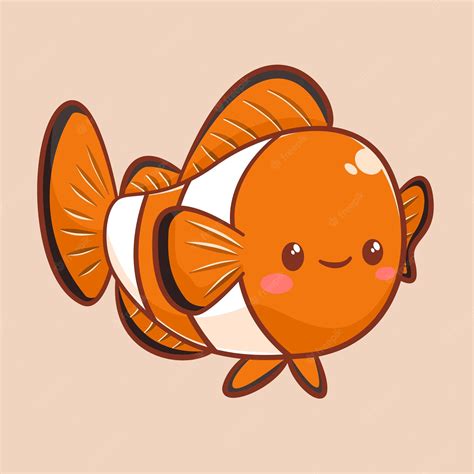 Premium Vector Cute Clownfish Cartoon Character