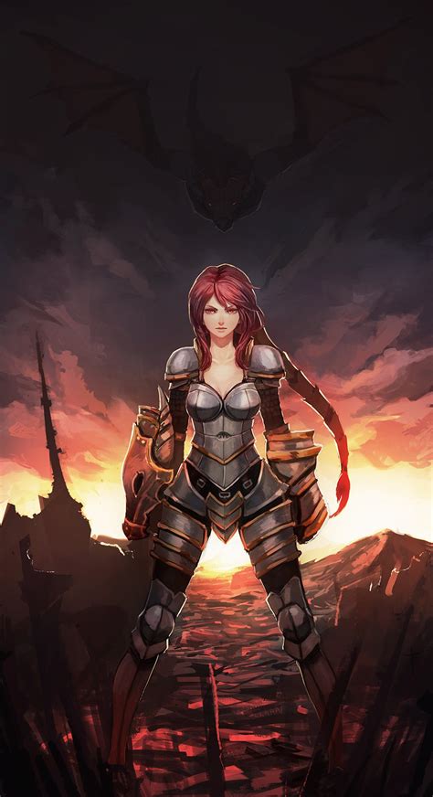 Women Video Games Dragons Redheads League Of Legends Armor Red