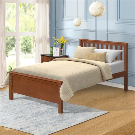 Clearancetwin Bed Frame Modern Wood Platform Bed Frame With Headboard And Footboard Heavy