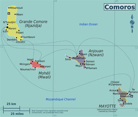 Comoros Political Map
