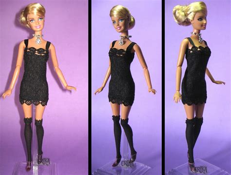 Estilo Crika Ooak Barbie Boudoir Lingerie Preta Fotos