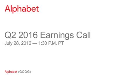Alphabet today announced q2 2021 earnings with $61.88 billion in revenue. Alphabet 2016 Q2 Earnings Call - YouTube