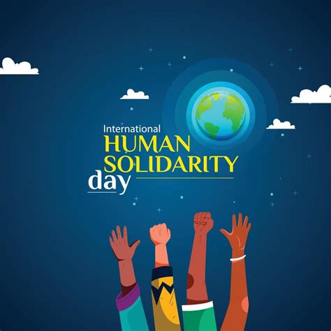 International Human Solidarity Day People Help Person Silhouette Suitable For Greeting Card