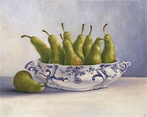 Brown And Green Asian Pears Oil Painting Still Life Fruit Paintings X Inches On Canvas