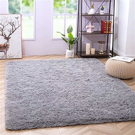 Noahas Fluffy Bedroom Rug Carpet53x75 Feetshaggy Fuzzy Rugs For