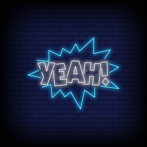 Yeah Neon Signs Style Text Vector Stock Vector Illustration Of Cool