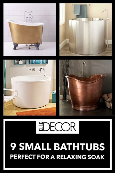 The tiny house bathtubs is not an area to skimp and none of these designs do. 9 Small Bathtubs - Tiny Bath Tub Sizes - ElleDecor.com