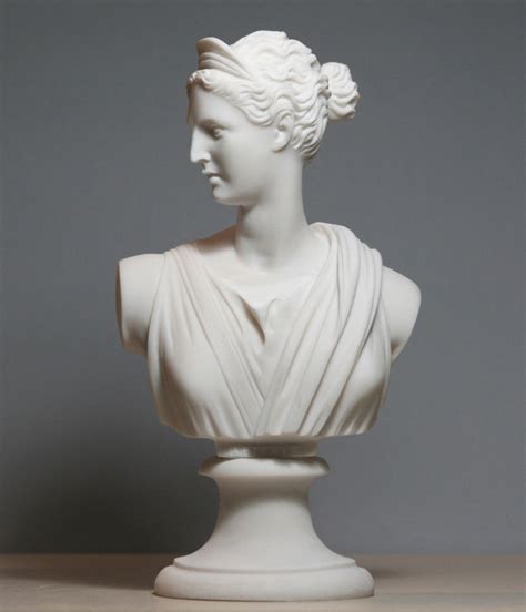 Set 2 Busts God Apollo And Goddess Artemis Diana Greek Cast Marble