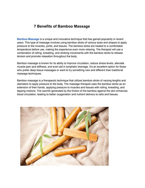 Benefits Of Bamboo Massage Holistico Com By Holistico Issuu