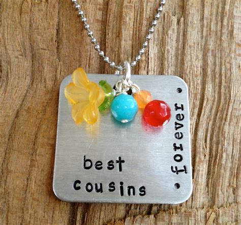 Hand Stamped Best Cousins Forever Necklace