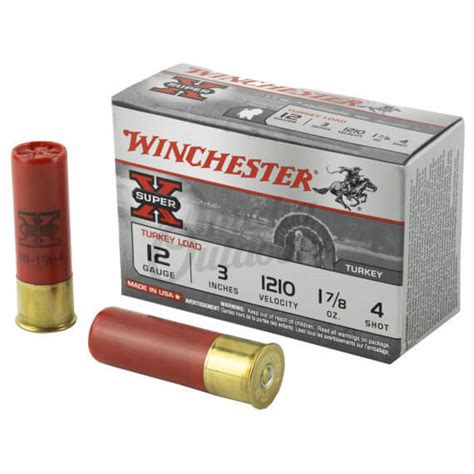 020892011175 Winchester Super X 12 Gauge 4 Shot 3 Inch Turkey Loads 10